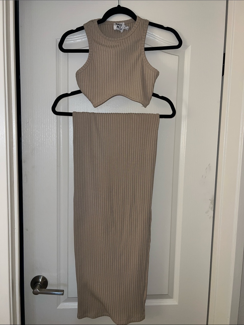 Princess Polly Ribbed Crop Top & Midi Skirt Set